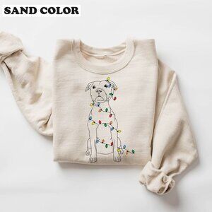 Christmas Dog Sweatshirt Pitbull Mom Gift Pet Lover Holiday Winter Sweater 79